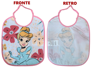 Set Asilo 3 Pezzi Cenerentola DISNEY Principesse Bavetta con Elastico Tovaglietta Sacca - Pri1757