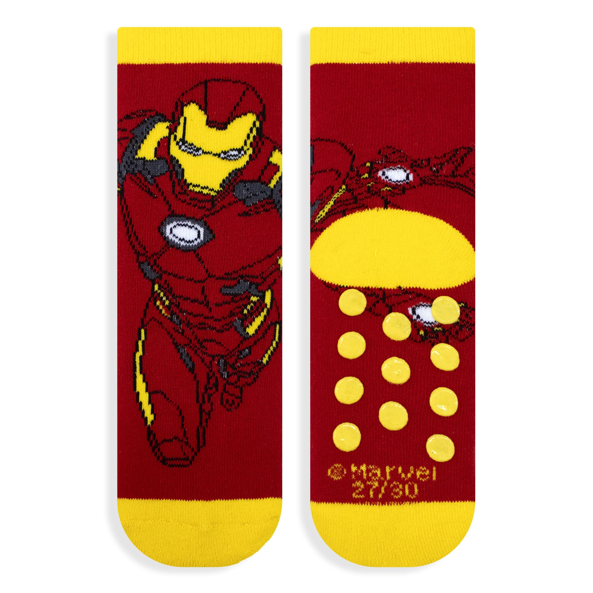 Calzini Antiscivolo Iron Man MARVEL 1 Paio Misto Caldo Cotone - Xh0621rosso
