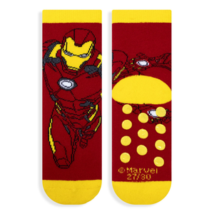 Calzini Antiscivolo Iron Man MARVEL 1 Paio Misto Caldo Cotone - Xh0621rosso