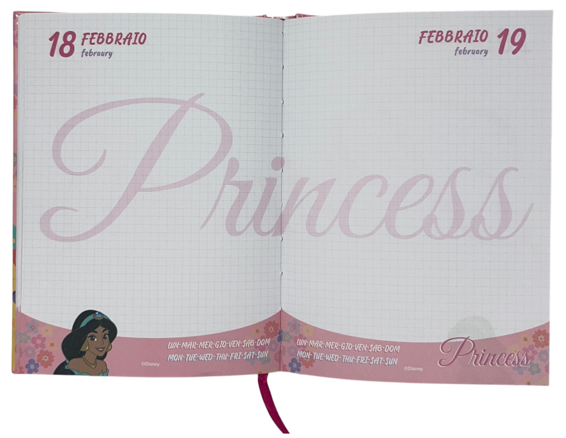 Diario Principesse DISNEY Agenda 10 Mesi Scuola Elementare Media - Pr1200