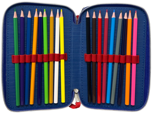 Astuccio Scuola Spiderman MARVEL Multiscomparto 3 Zip Penna Papermate Pennarelli Giotto - Sp1192