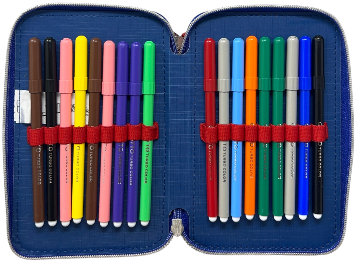 Astuccio Scuola Spiderman MARVEL Multiscomparto 3 Zip Penna Papermate Pennarelli Giotto - Sp1192