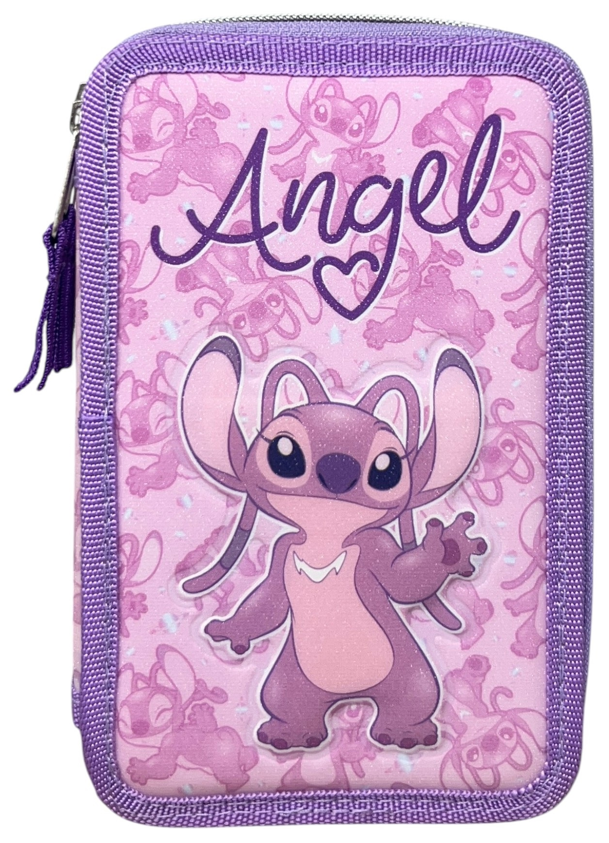 Astuccio Scuola Angel Stitch DISNEY Multiscomparto 3 Zip Penna Papermate Pennarelli Giotto - Lst1192-G