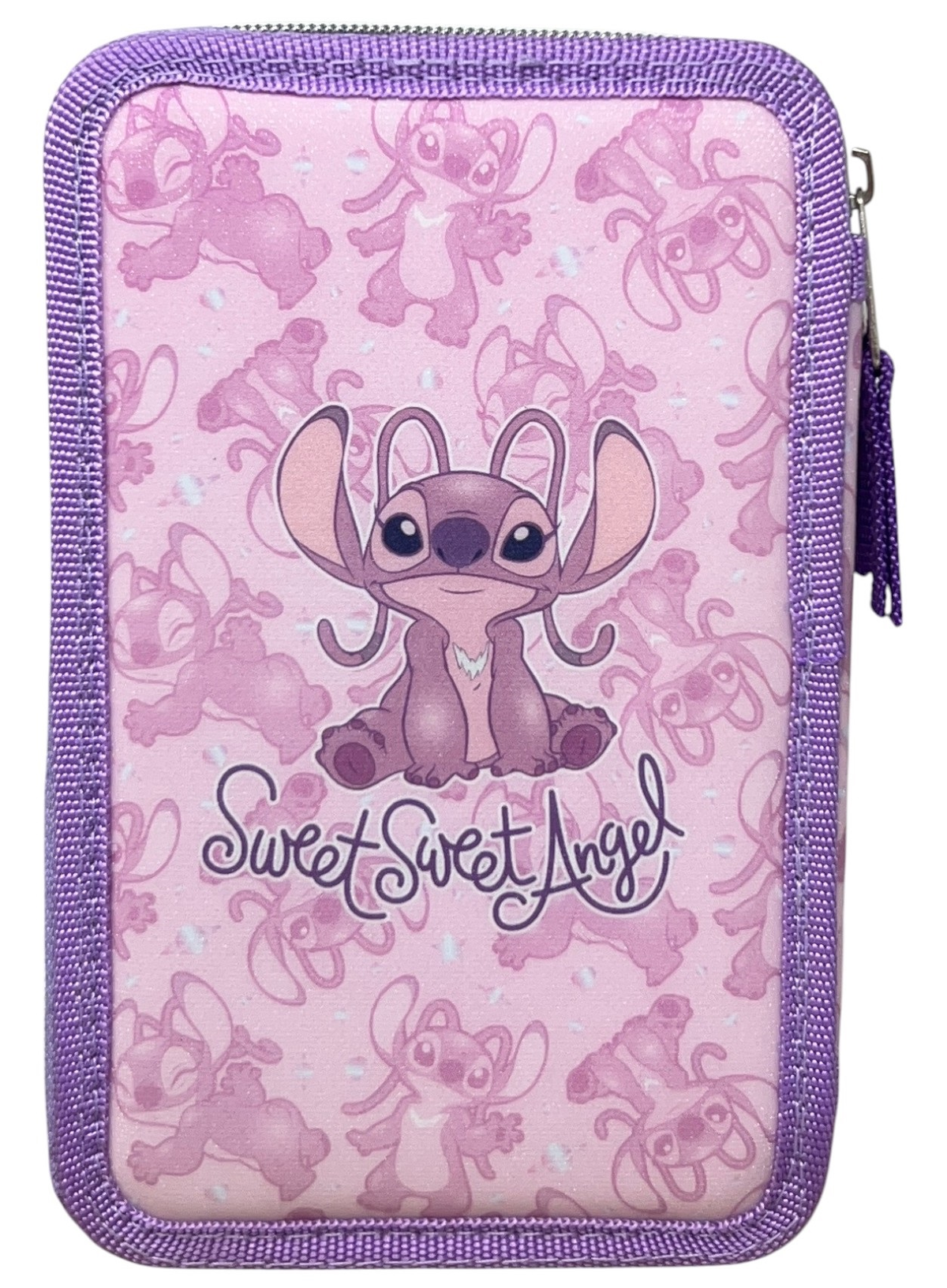 Astuccio Scuola Angel Stitch DISNEY Multiscomparto 3 Zip Penna Papermate Pennarelli Giotto - Lst1192-G