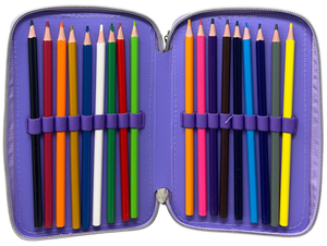 Astuccio Scuola Angel Stitch DISNEY Multiscomparto 3 Zip Penna Papermate Pennarelli Giotto - Lst1192-G