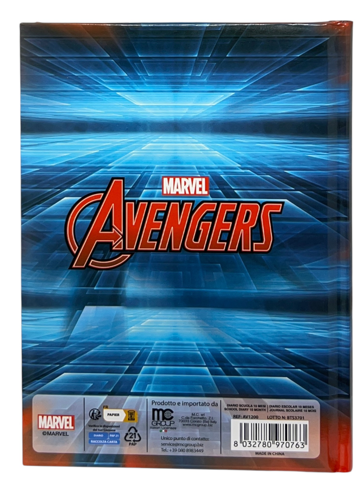 Diario Avengers MARVEL Agenda 10 Mesi Scuola Elementare Media - Av1200