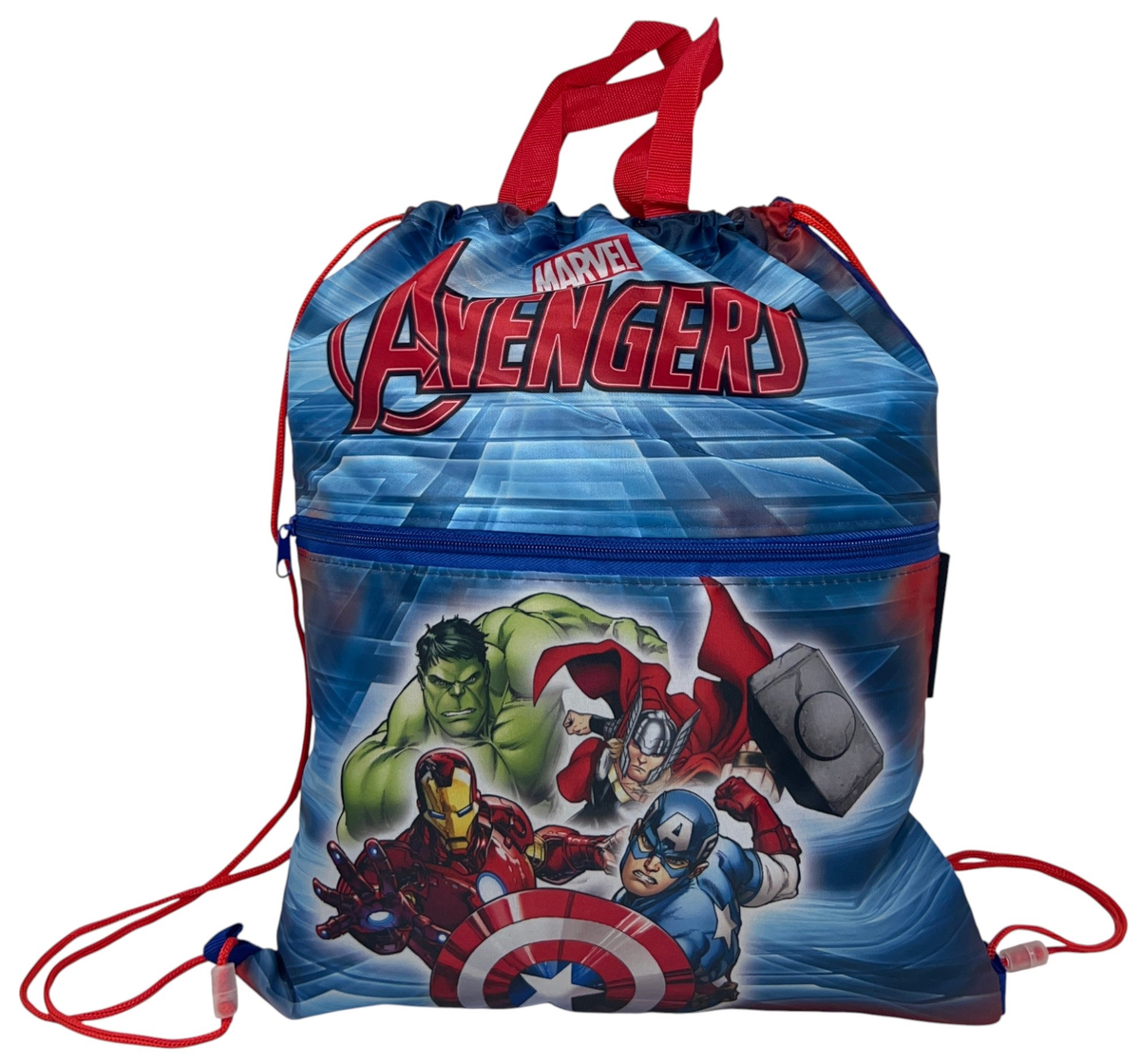 Sacca Avengers MARVEL con Chiusura a Coulisse Tasca Frontale Borsa Tempo Libero Palestra Cm. 44x34 - 690563