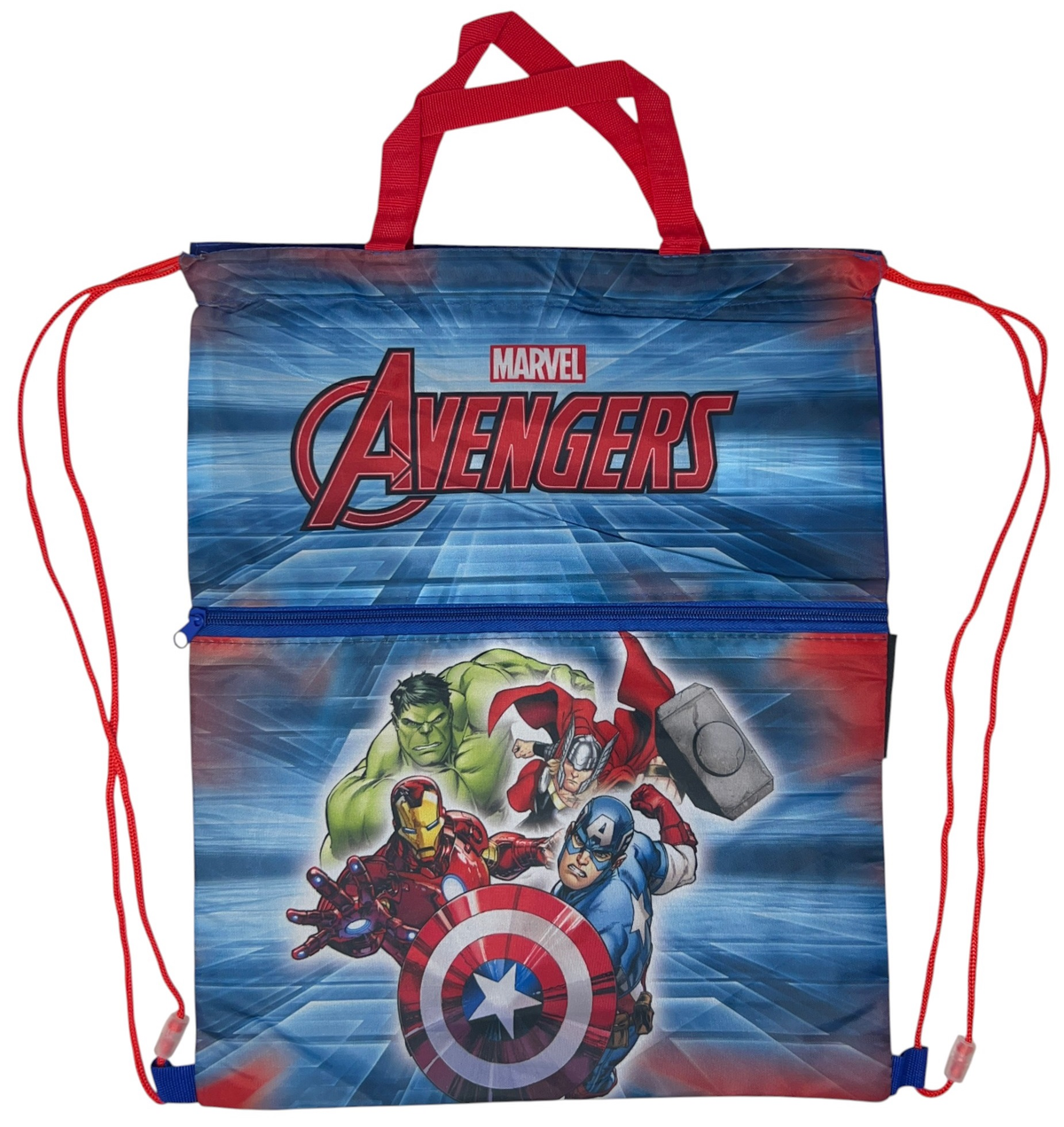 Sacca Avengers MARVEL con Chiusura a Coulisse Tasca Frontale Borsa Tempo Libero Palestra Cm. 44x34 - 690563