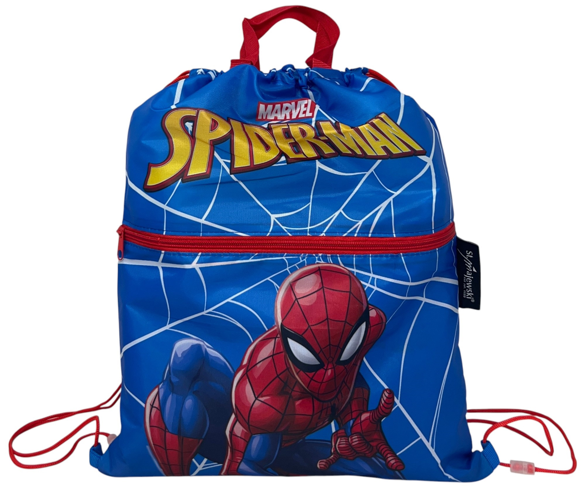 Sacca Spiderman MARVEL con Chiusura a Coulisse Tasca Frontale Borsa Tempo Libero Palestra Cm. 44x34 - 690655