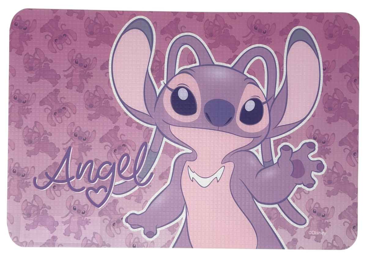 Tovaglietta Angel Stitch DISNEY in Plastica Morbida Antiscivolo Ripiegabile Lavabile da Colazione Pranzo Cm.44x30 - Lst1204-G