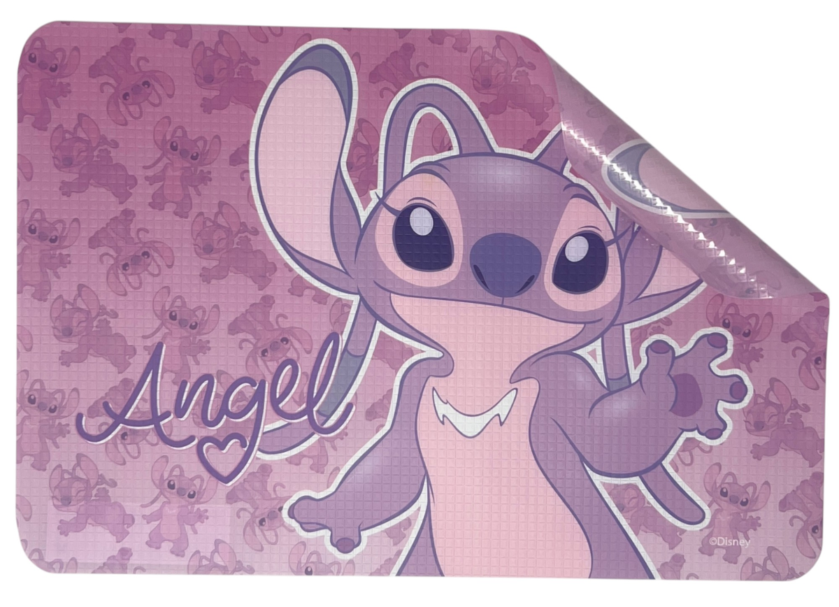 Tovaglietta Angel Stitch DISNEY in Plastica Morbida Antiscivolo Ripiegabile Lavabile da Colazione Pranzo Cm.44x30 - Lst1204-G
