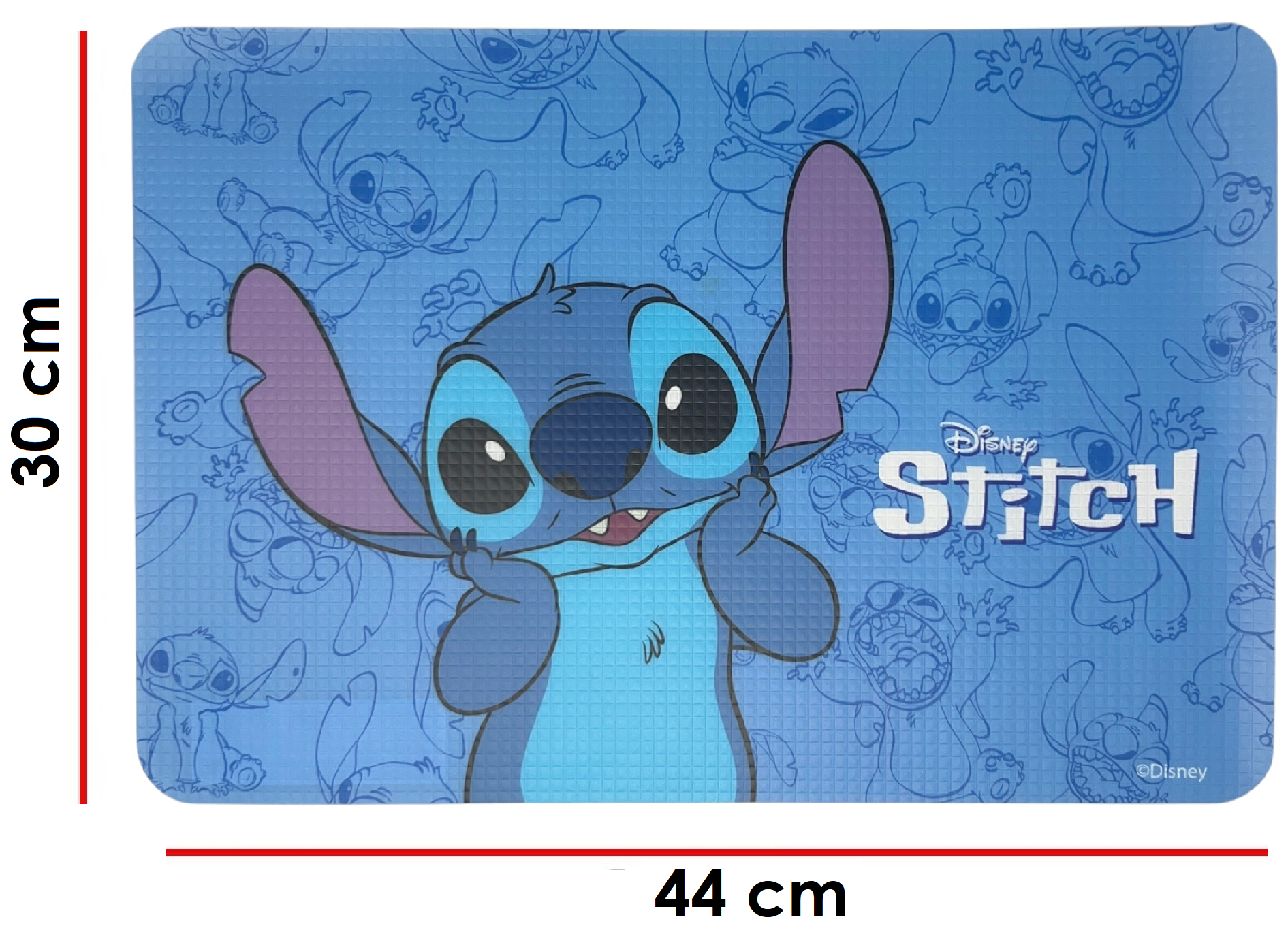 Tovaglietta Stitch DISNEY in Plastica Morbida Antiscivolo Ripiegabile Lavabile da Colazione Pranzo Cm.44x30 - Lst1204-B