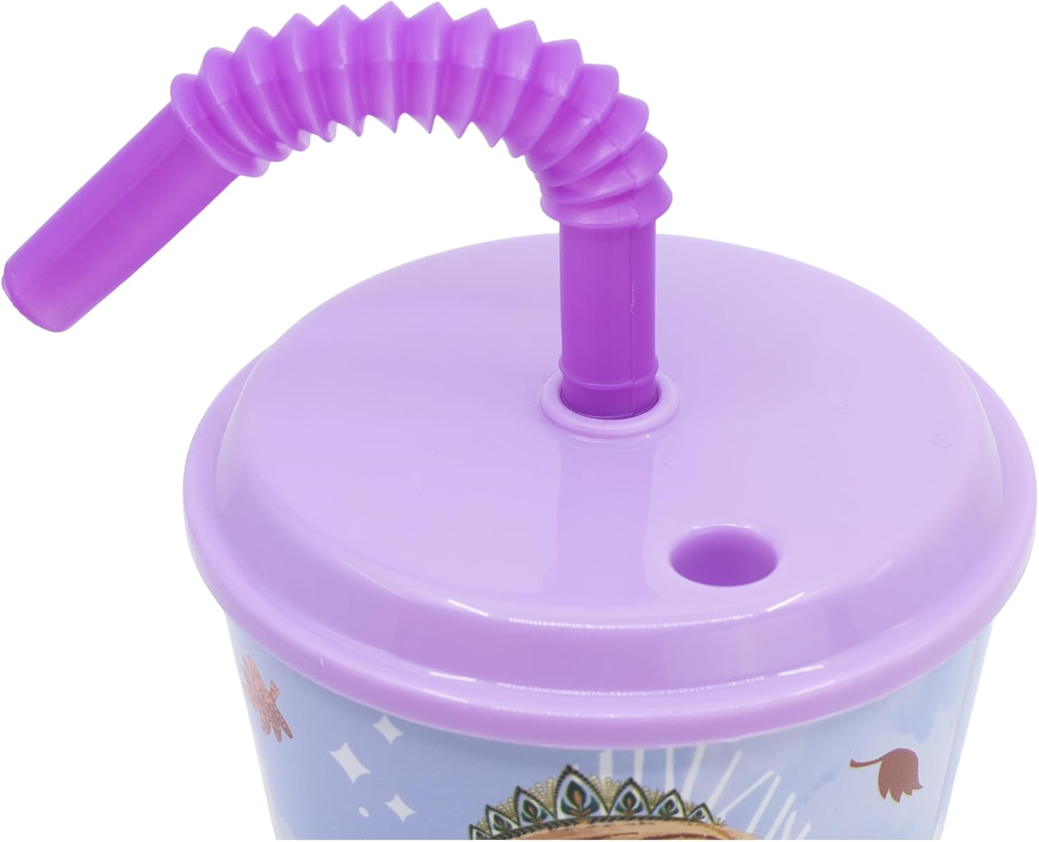 Bicchiere con Cannuccia Frozen DISNEY in Plastica Riutilizzabile Semirigida Ml.430 - St81030
