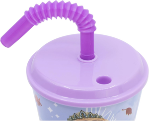 Bicchiere con Cannuccia Frozen DISNEY in Plastica Riutilizzabile Semirigida Ml.430 - St81030