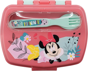 Set Pranzo Minnie DISNEY 2 Pezzi Borraccia in Alluminio e Portamerenda con Posate - St74463