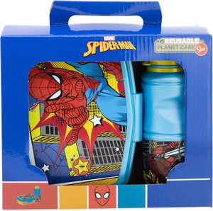 Set Pranzo Spiderman MARVEL 2 Pezzi Borraccia 400 Ml Portamerenda - St74773