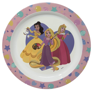 Set Pappa 5 Pezzi Principesse DISNEY in Plastica Adatta Al Microonde Piatti Bicchiere Posate  - St51280