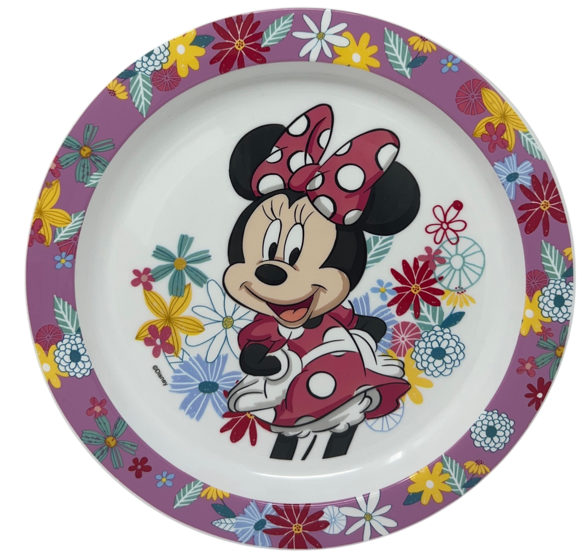 Set Pappa 5 Pezzi Minnie DISNEY in Plastica Adatta Al Microonde Piatti Bicchiere Posate  - St74450