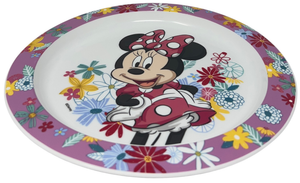 Set Pappa 5 Pezzi Minnie DISNEY in Plastica Adatta Al Microonde Piatti Bicchiere Posate  - St74450