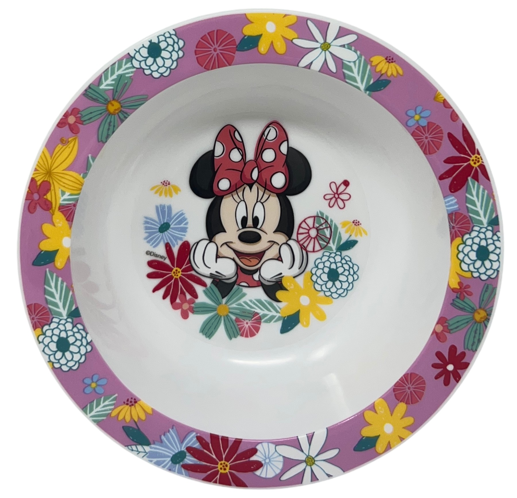 Set Pappa 5 Pezzi Minnie DISNEY in Plastica Adatta Al Microonde Piatti Bicchiere Posate  - St74450
