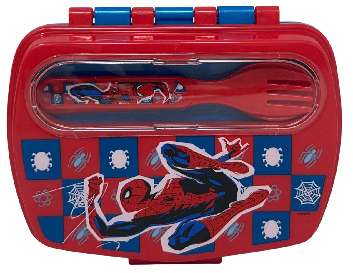Set Pranzo Spiderman MARVEL 2 Pezzi Borraccia in Alluminio e Portamerenda con Posate - St74763