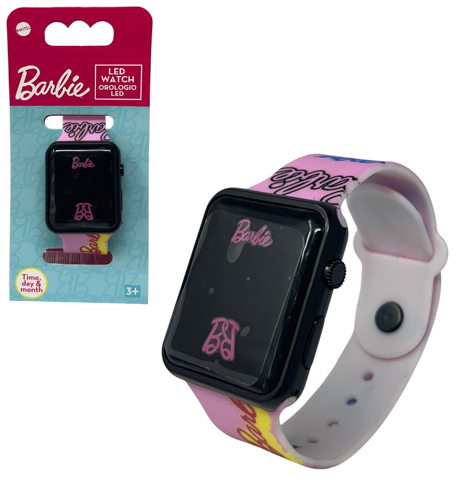 Orologio a LED Barbie Mattel da Polso Digitale con Cinturino Regolabile - Gnt36br
