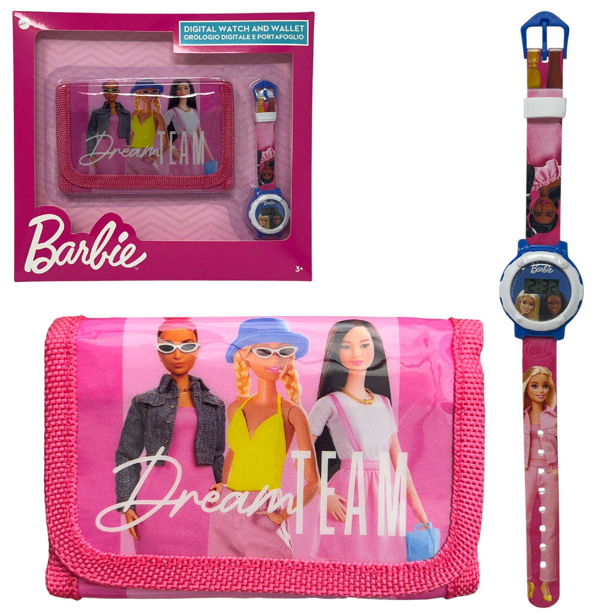 Set Orologio da Polso Digitale + Portafogli Barbie Accessori per Bambini - Gnt01br