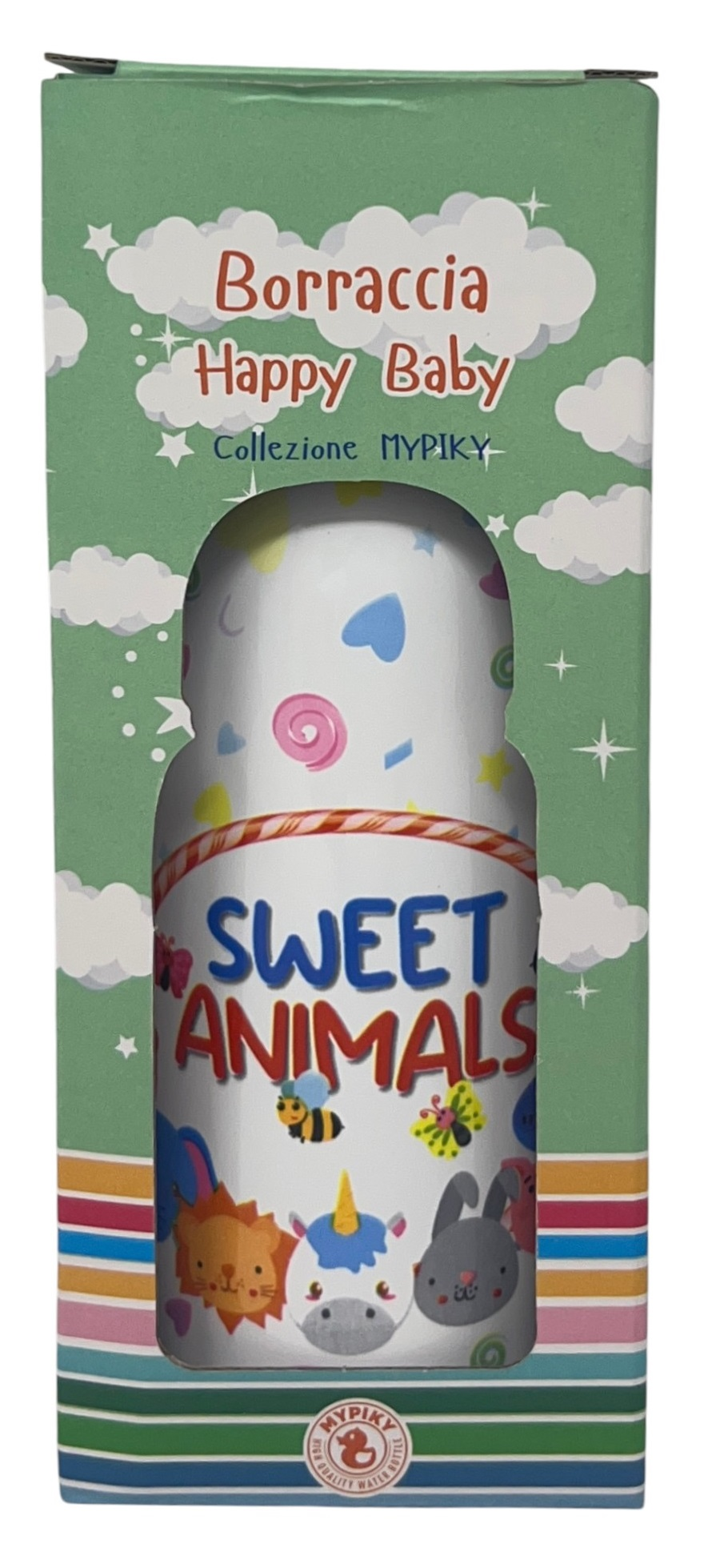 Borraccia Termica con Cannuccia Sweet Animals 500 Ml Apertura Automatica - Mpbb06