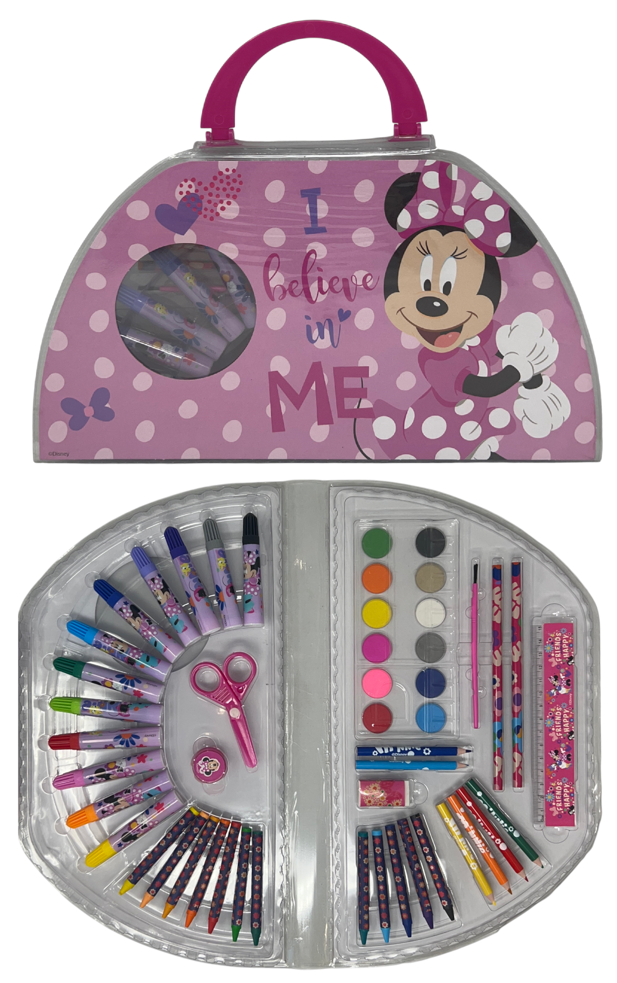 Valigetta Colori Minnie DISNEY Set Cancelleria 51 Pezzi per Bambini - Min1107