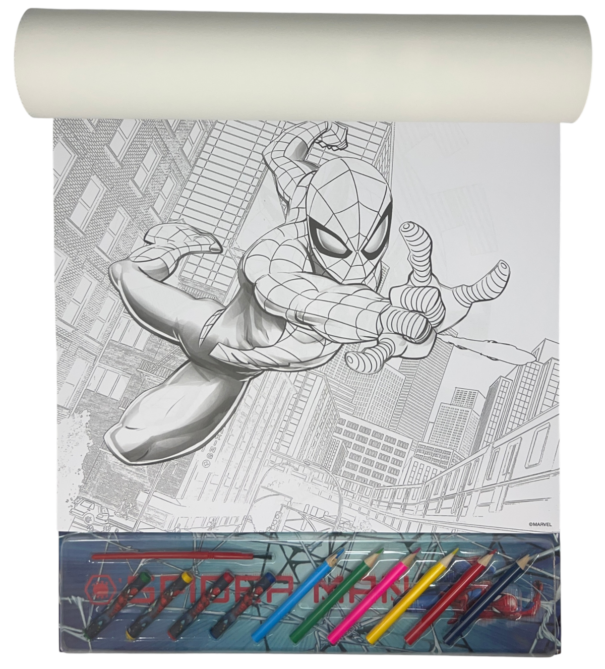Album da Colorare con Accessori Spiderman MARVEL 35 Pezzi Disegni Magici Stickers Fogli da Colorare per Bambini - Sp1147