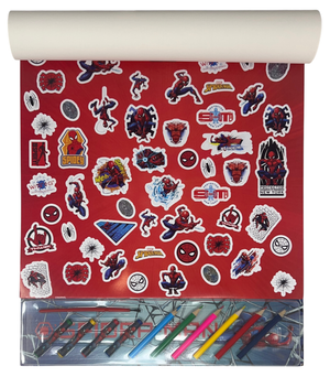 Album da Colorare con Accessori Spiderman MARVEL 35 Pezzi Disegni Magici Stickers Fogli da Colorare per Bambini - Sp1147