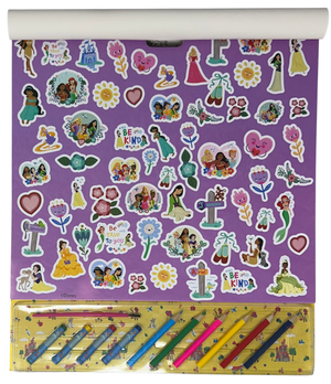 Album da Colorare con Accessori Principesse DISNEY 35 Pezzi Disegni Magici Stickers Fogli da Colorare per Bambini - Pr1147