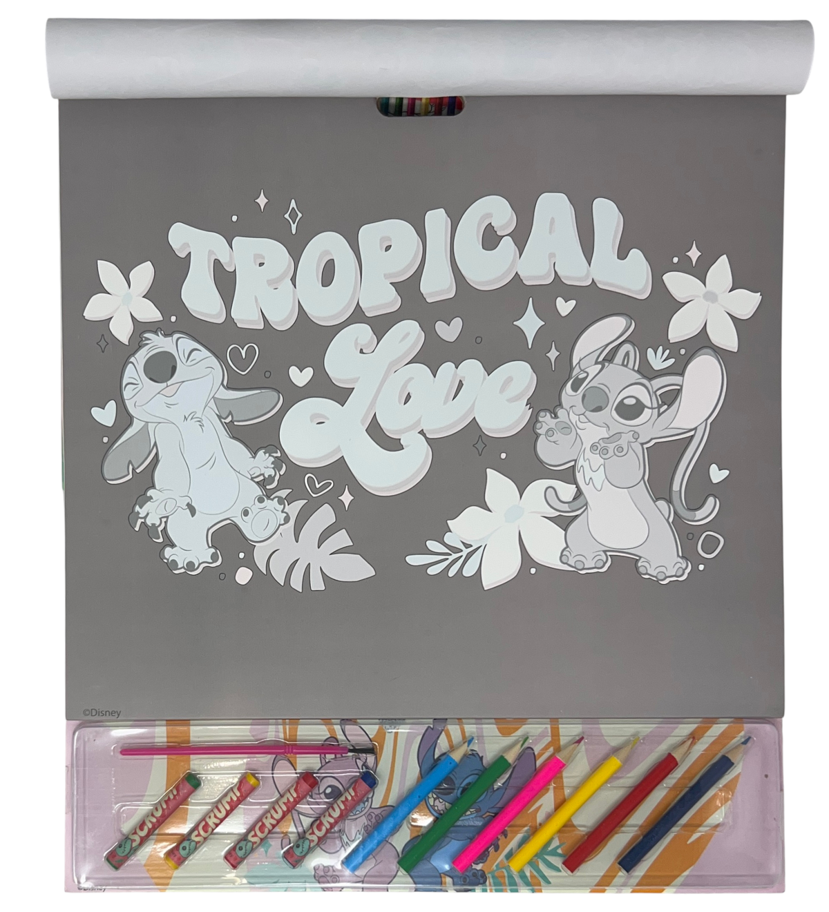 Album da Colorare con Accessori Stitch e Angel DISNEY 35 Pezzi Disegni Magici Stickers Fogli da Colorare per Bambini - Lst1147