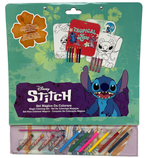 Album da Colorare con Accessori Stitch e Angel DISNEY 35 Pezzi Disegni Magici Stickers Fogli da Colorare per Bambini - Lst1147