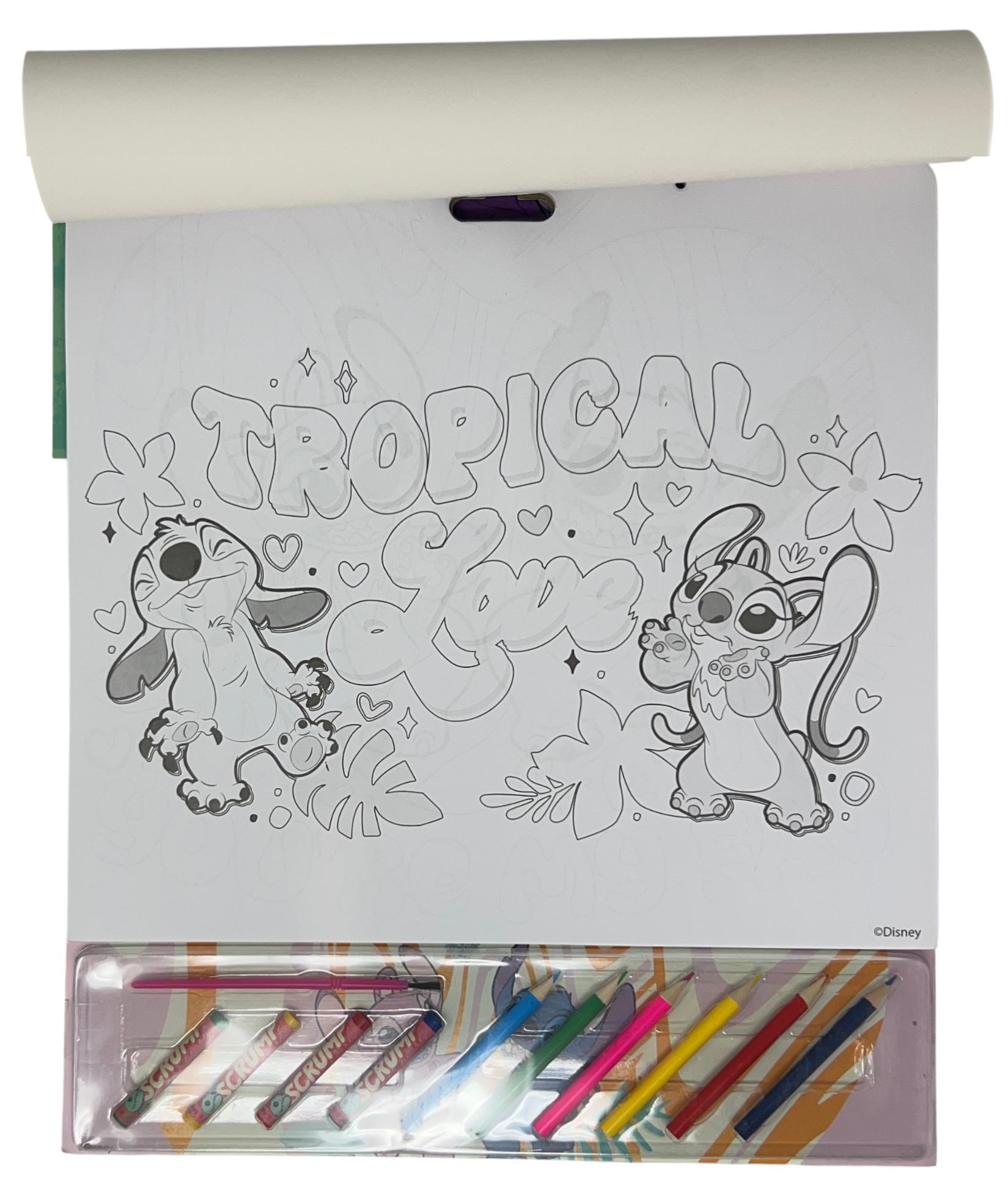 Album da Colorare con Accessori Stitch e Angel DISNEY 35 Pezzi Disegni Magici Stickers Fogli da Colorare per Bambini - Lst1147