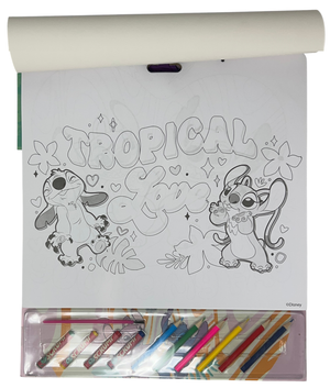 Album da Colorare con Accessori Stitch e Angel DISNEY 35 Pezzi Disegni Magici Stickers Fogli da Colorare per Bambini - Lst1147