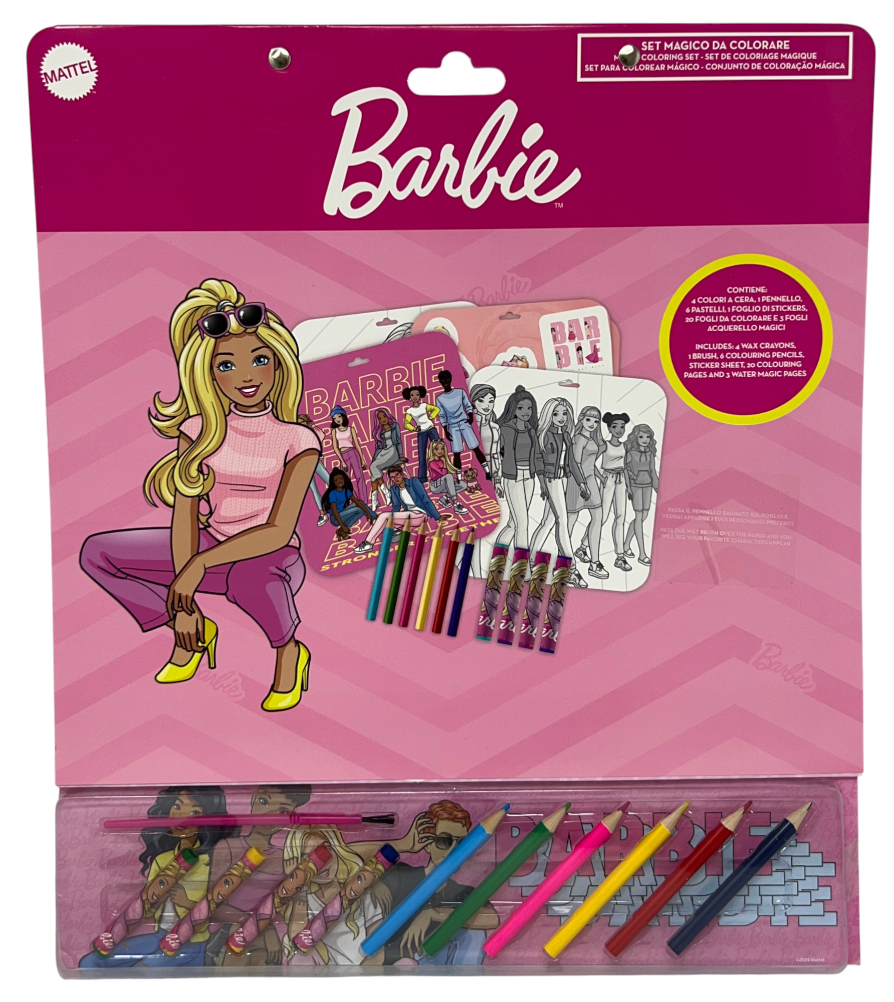 Album da Colorare con Accessori Barbie 35 Pezzi Disegni Magici Stickers Fogli da Colorare per Bambini - Br1147