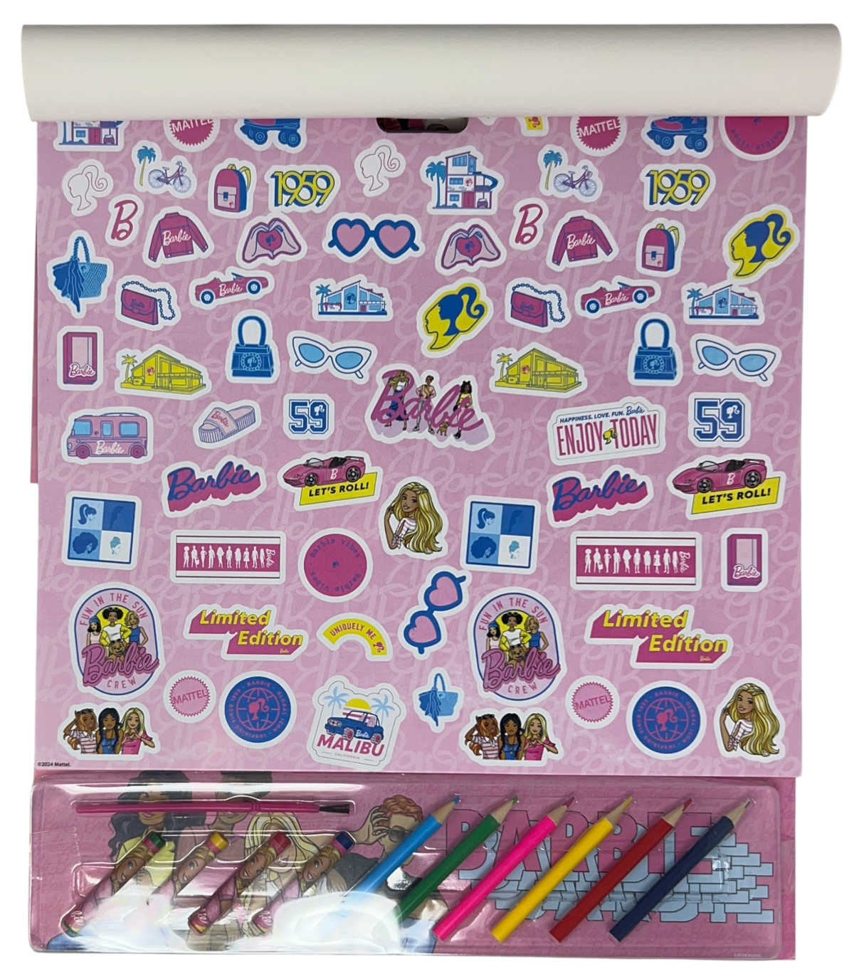 Album da Colorare con Accessori Barbie 35 Pezzi Disegni Magici Stickers Fogli da Colorare per Bambini - Br1147