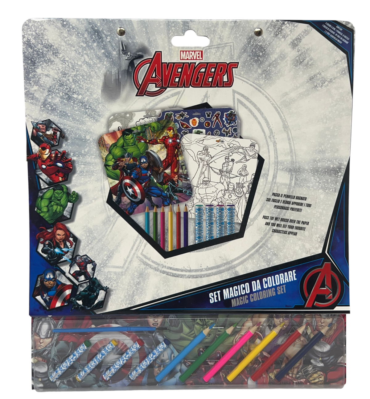 Album da Colorare con Accessori Avengers MARVEL 35 Pezzi Disegni Magici Stickers Fogli da Colorare per Bambini - Av1147