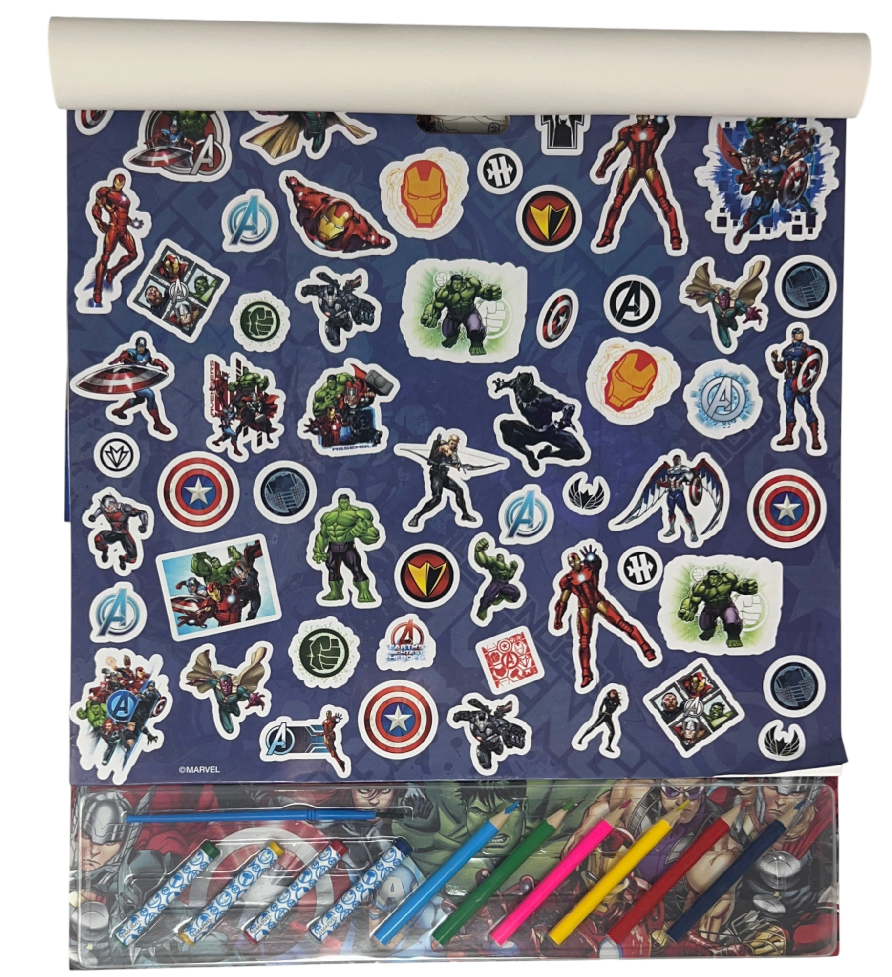 Album da Colorare con Accessori Avengers MARVEL 35 Pezzi Disegni Magici Stickers Fogli da Colorare per Bambini - Av1147
