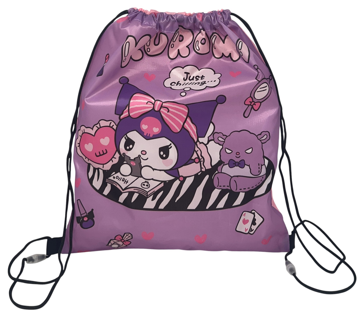 Sacca Kuromi Hello Kitty Borsa Sportiva Tempo Libero con Chiusura a Coulisse 40x35 CM -  Hk36-1598