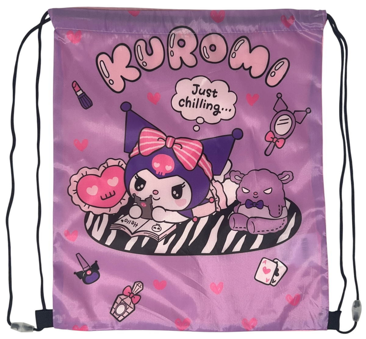 Sacca Kuromi Hello Kitty Borsa Sportiva Tempo Libero con Chiusura a Coulisse 40x35 CM -  Hk36-1598