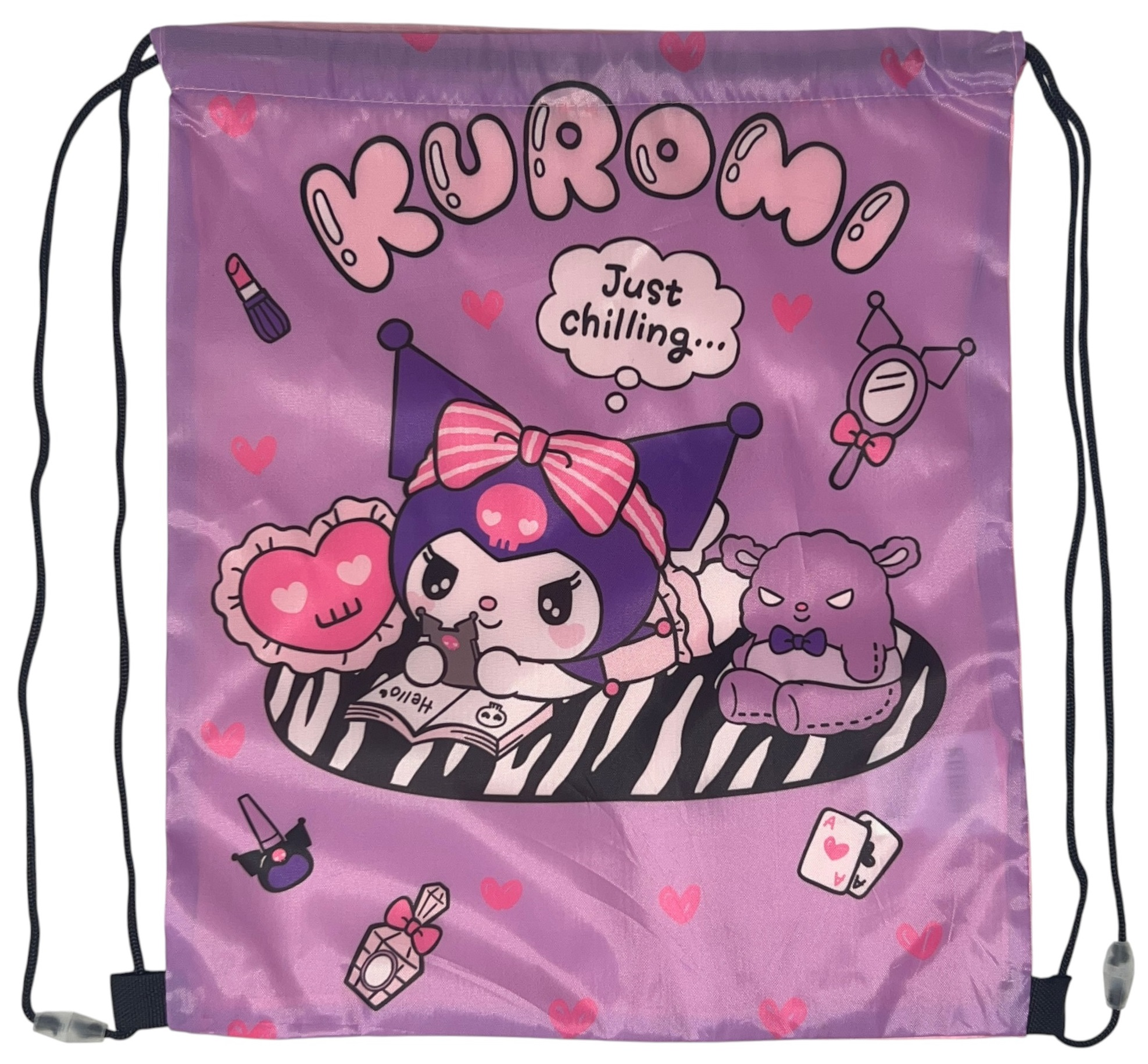 Sacca Kuromi Hello Kitty Borsa Sportiva Tempo Libero con Chiusura a Coulisse 40x35 CM -  Hk36-1598