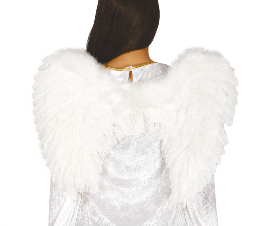 Ali Piumate Bianche 60 X 40 CM Accessori Travestimento Costume Carnevale Halloween - 16885