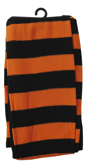 Calze Collant Rigati Arancio Neri Tg Unica Adulto Accessorio Travestimento Halloween - 17157