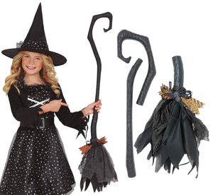 Scopa da Strega Smontabile 90 CM Accessori Halloween Carnevale - 19999