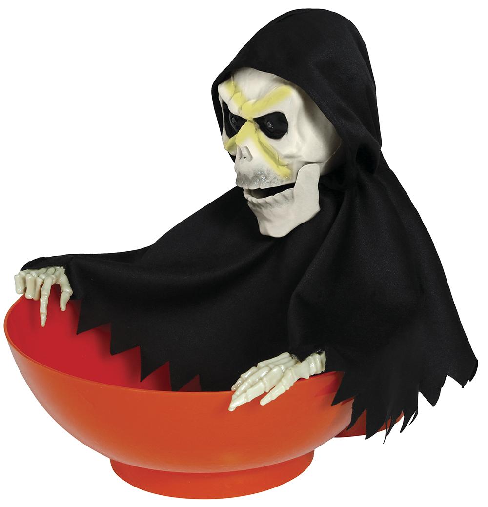 Decorazione Ciotola con Scheletro con Luci e Suoni Accessorio Travestimento Halloween - 26790