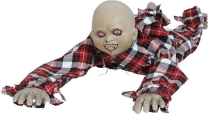 Decorazione Bambino Zombie Strisciante con Luci e Suoni Accessorio Travestimento Halloween - 26793