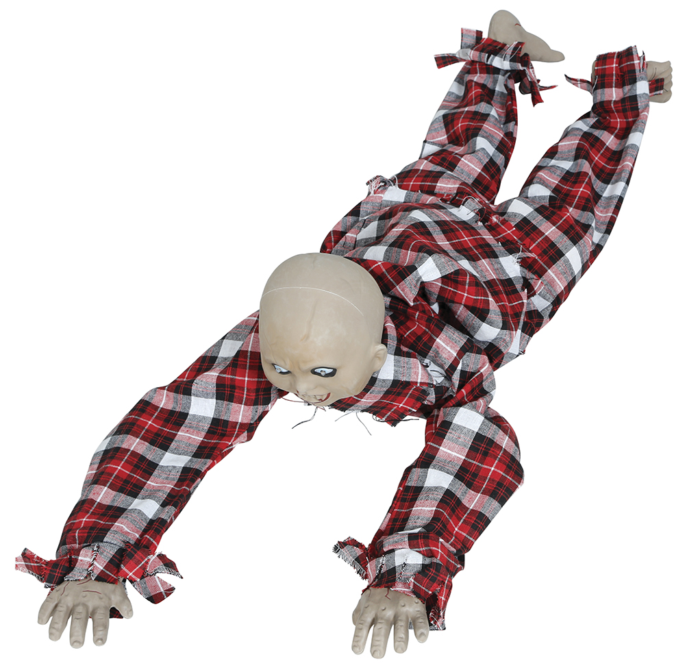 Decorazione Bambino Zombie Strisciante con Luci e Suoni Accessorio Travestimento Halloween - 26793
