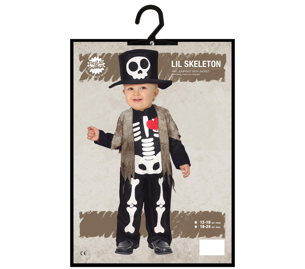 Costume Vestito Lil Skeleton Travestimento Scheletro per Bambini Halloween Carnevale Cosplay